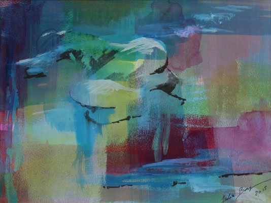 Ohne Titel 2015, Mischtechnik auf Papier, 15 cm x 23 cm