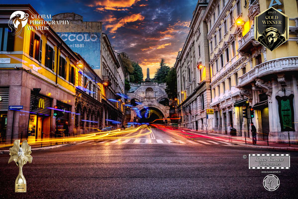 Global Photography Awards 2025 ~ Gold Winner. Luci Di Trieste. Piazza Goldoni - Scala Dei Giganti, Trieste. © Luca Cameli Photographer
