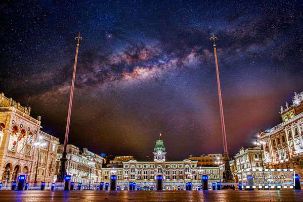 Trieste - Piazza Unità d'Italia. "Trieste Sotto Le Stelle", Concept dedicato a Margherita Hack. © Luca Cameli Photographer