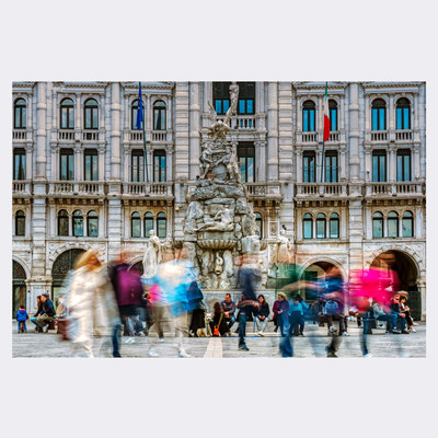 Frenzy's Society After Pandemic, Trieste - Piazza Unità d'Italia. London Photography Awards Gold Winner 2023. The Passing Of Time In Trieste, European Photography Awards Gold Winner 2024. © Luca Cameli Photographer