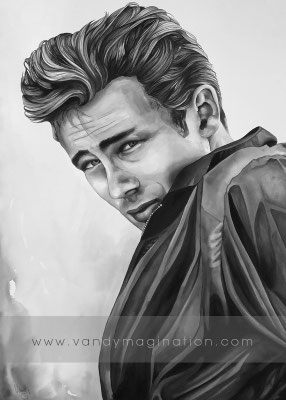 "James Dean", Ink on paper, 60 X 80 cm