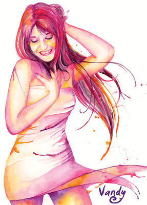 "Ines", Watercolor on paper, 60 X 80 cm, 2014