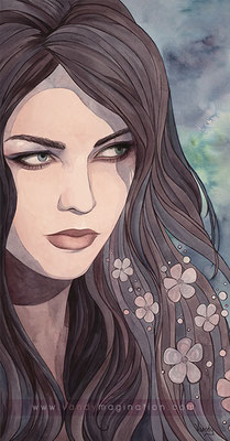 "The Long Way Home" Ink and watercolor on paper, 33 x 63 cm, 2023