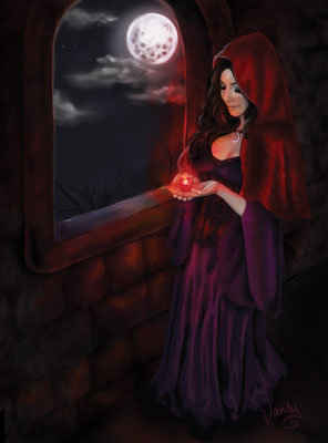 "The Crimson Night", Digital Painting, printed on canvas, 60 X 80 cm, 2018