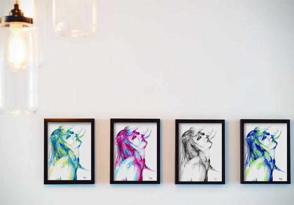 You can order watercolor prints in a variety of colors, as well as black and white.