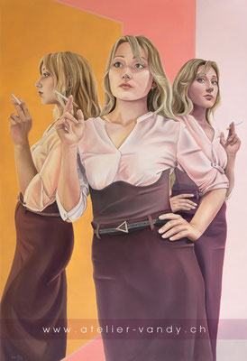 "Fractured Selves: Selena", Oil on canvas, 120 cm x 80 cm, 2026