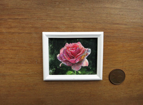 Rosa prístina, acuarela 4,8x5,8 cm