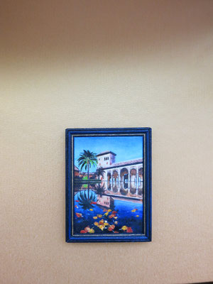 Generalife de Granada, pintura al óleo 