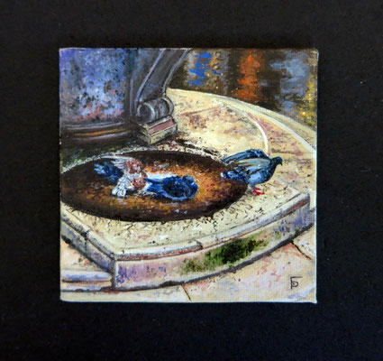 Palomas en la Plaza de San Marcos (Venecia) 7,8x7,8 cm