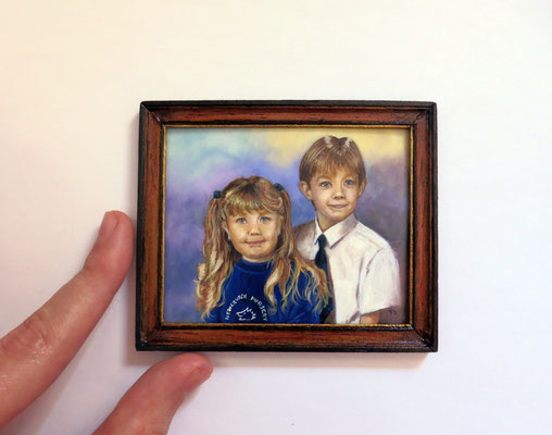 Portrait miniature oil painting 1:12 scale