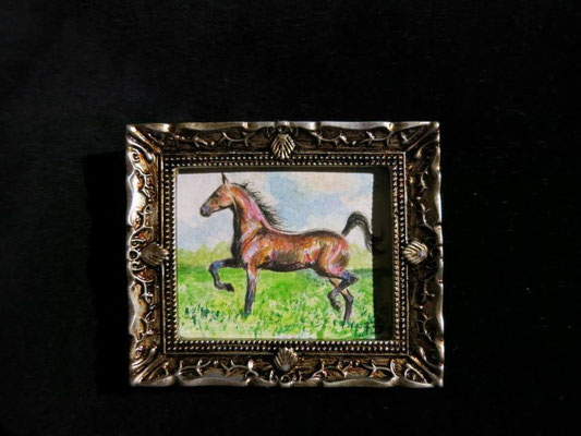 Caballo, acuarela 4,8x5,8 cm