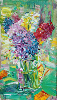 One Bunch. Triptych right. 2020. Oil on canvas. 47 x 27