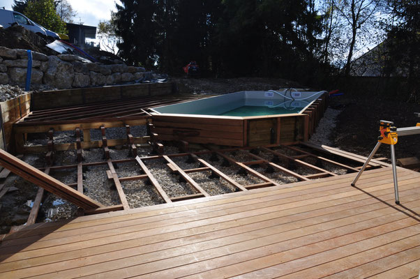 Terrasse en ipé en cours de réalisation, par évo green design