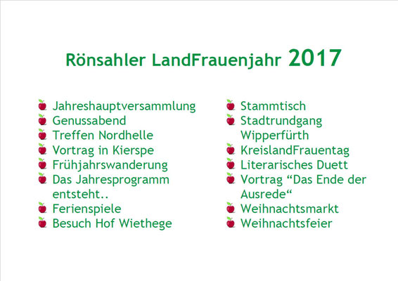 Das LandFrauenjahr 2017 (Foto: D.Mathes)