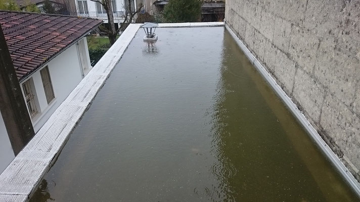 Terrasse sans entretien rempli d'eau