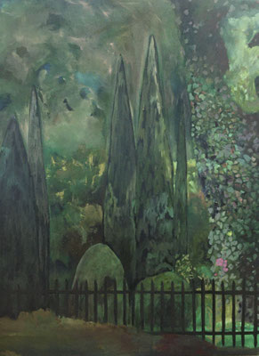 Innerer Garten, 170 x 130 cm, Öl auf Baumwolle, 2020