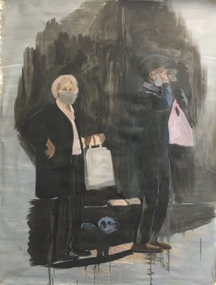 Öl auf Baumwolle, 200 x 160 cm, 2020. 