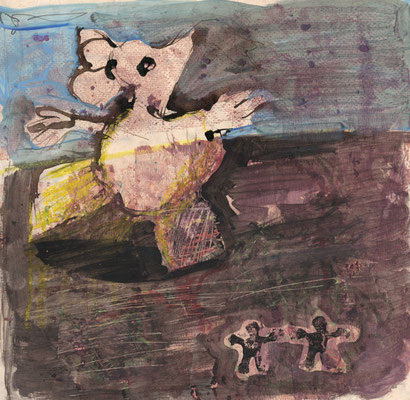 The Waltz, Mixed Media on Paper, 2024, 30x30cm