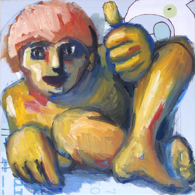 Putting Up With Limitations, oil on canvas, 35x35cm, 2024