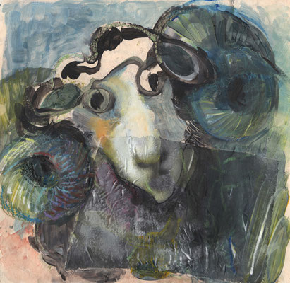Alex, Mixed Media on Paper, 2024, 30x30cm