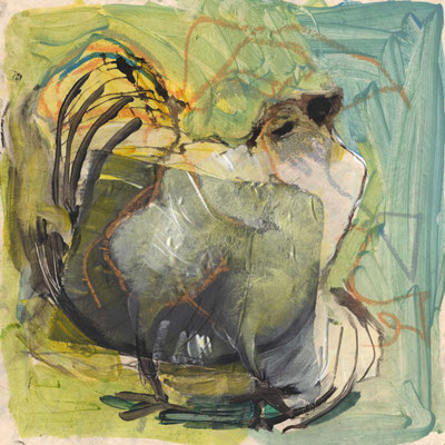 Henrietta, Mixed Media on Paper, 2024, 30x30cm