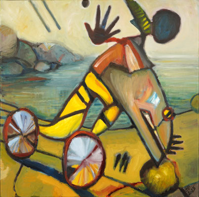 Lucky Shark, oil on canvas, 2024, 50 x 50 cm