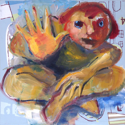 Show Me Your Hand, oil on canvas, 35x35cm, 2024