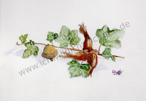 "Frühherbst", Aquarell auf 250g/qm Aquarellpapier, 15x20cm,  Preis: 70€ zzgl. Versand