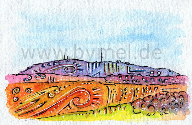 "Donnersberg", Aquarell auf Papier, ca 13 x 20cm, Preis: 90€ zzgl. Versand