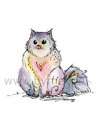"Nordische Katze",  erhältlich als limitierter, handsignierter Druck für 25€ zzgl. Versand