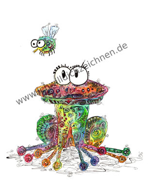 "Frosch Paul", Aquarell auf 300g/qm Aquarellpapier, A4,Preis: 190€ zzgl. Versand, erhältlich als limitierter, handsignierter Druck für 40€ zzgl. Versand