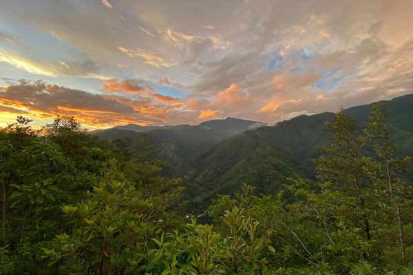 Beautiful sunset over the Sierra Madre de Chiapas.