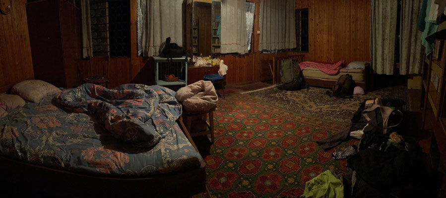 Comfortable beds in the dacha.