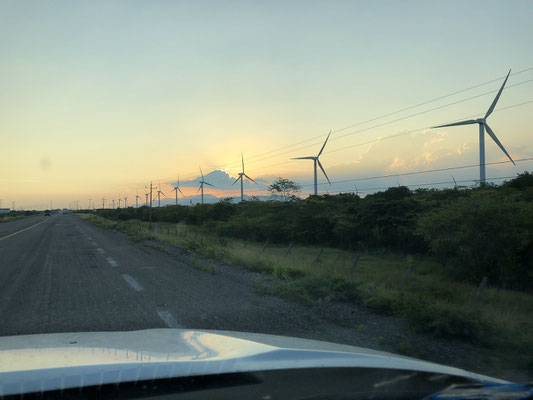 Our arrival at sunset in the Oaxacan lowlands.