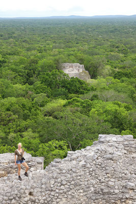 Laura enjoying the view from the big pyramid.