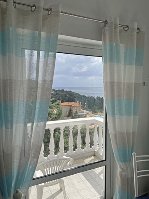View over the Aegean Sea from our bedroom. 