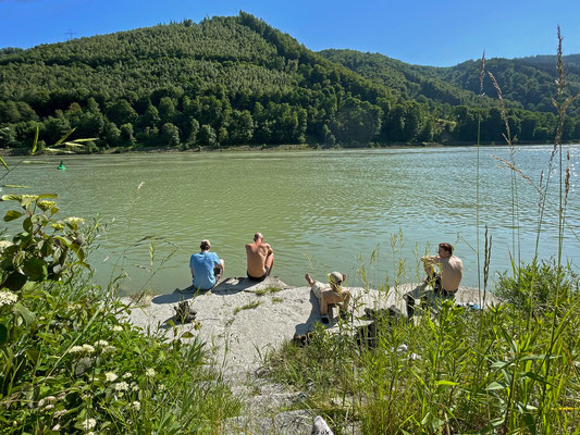 All in doubt of swimming in the freezing cold Danube.