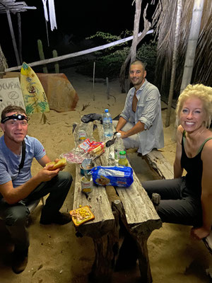 Dinner on the beach.