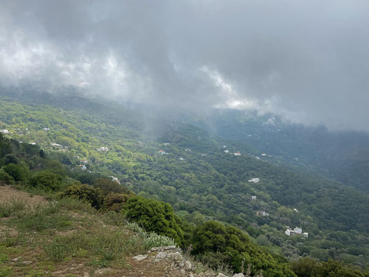 Thick clouds dominated the interior of the island.