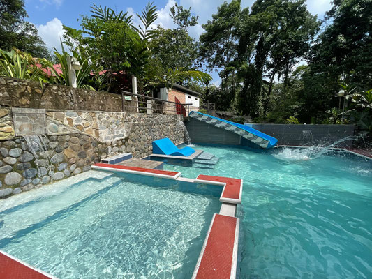 Our private pool was our usual hangout during the hot days...