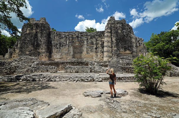 Laura exploring the ruins of Hormiguero.