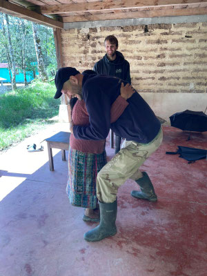 Goodbye Doña Maria! Yes, hugging is awkward when you are two meters tall in a country where most people are half your size.