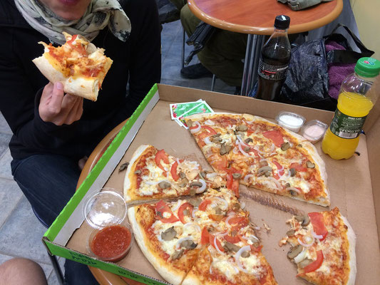 Some people went to extreme measures to get a pizza, but we ignored them.