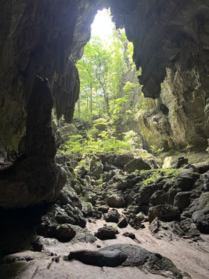 Impressive cave in the karstic landscape.
