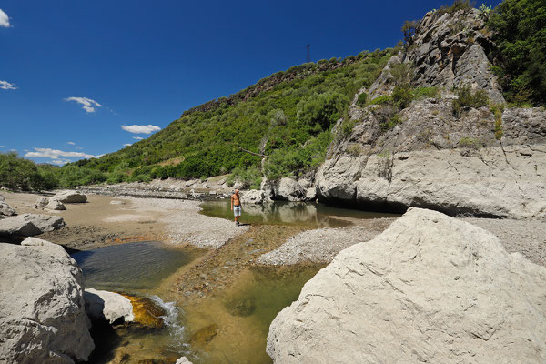 Having a dip at Sorgente Su Gologone.