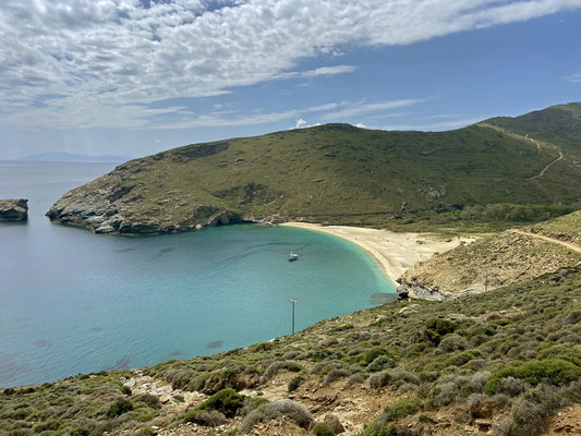 Remote and empty beaches are not scarce on Andros.