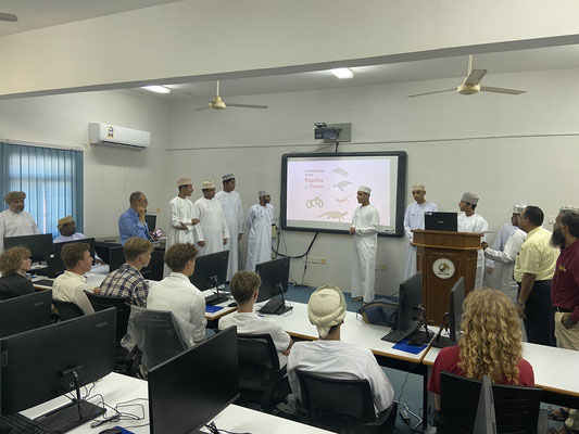 The Omani students had prepared a talk about the reptiles of Oman.