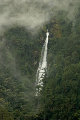 The recent rainfall caused rivers to swell and waterfalls to appear all along the mountain.