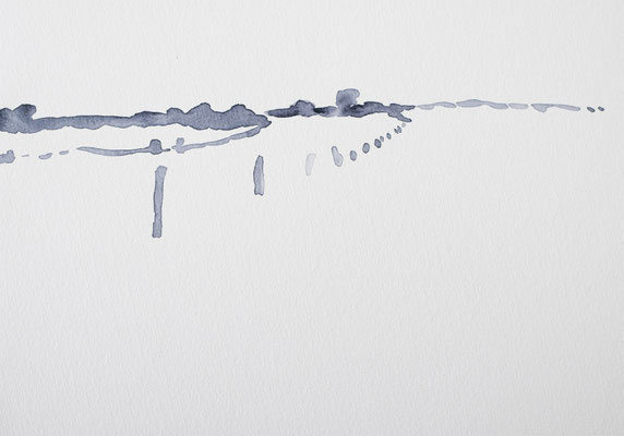 "weites land XVI", Aquarelle auf Papier, 14,8x21,0cm, 2024