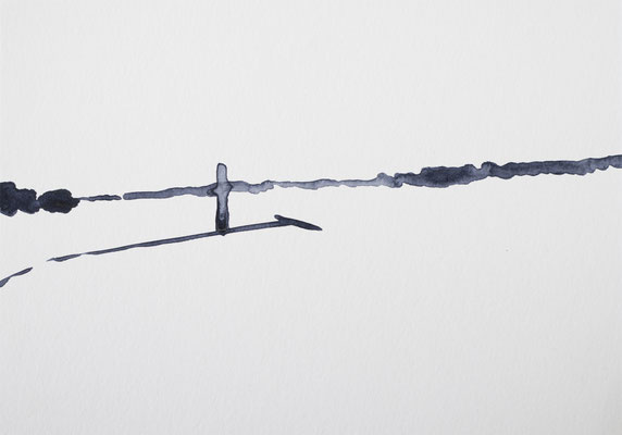 "weites land XVII", Aquarelle auf Papier, 14,8x21,0cm, 2024